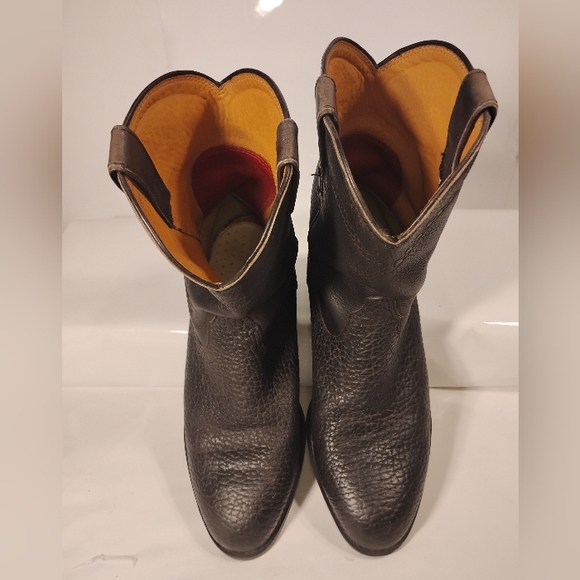 ARIAT HERITAGE ROPER BOOT BLACK FULL GRAIN LEATHER MENS 10 EXCELLENT CONDITION - Picture 7 of 10